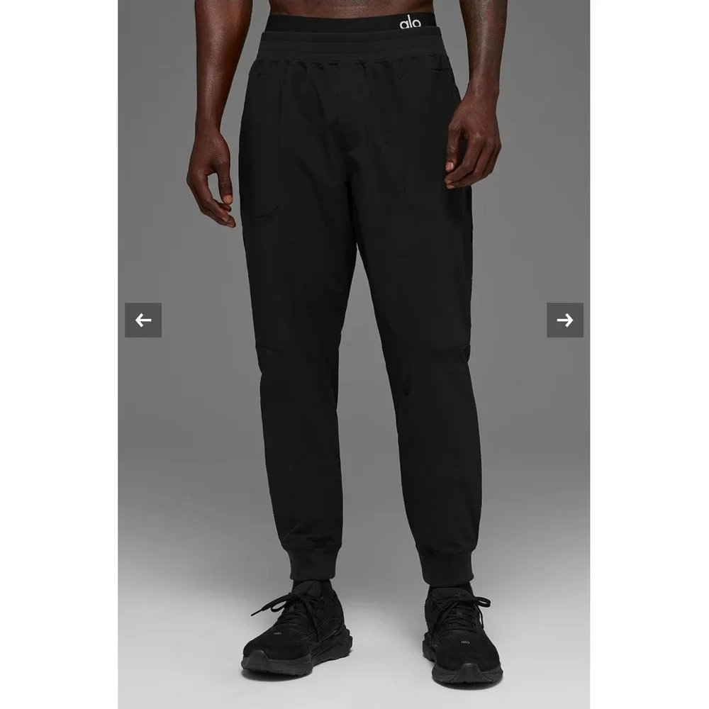 Alo Yoga Mens Co-Op Pant Black Activewear Joggers Atheleisure Gym